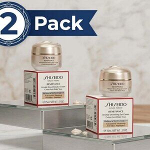 Shiseido Benefiance Wrinkle Smoothing Eye Cream 15ml 0.51oz NIB pack of 2